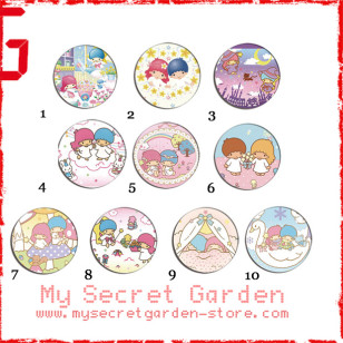 Little Twin Stars - Pinback Button Badge Set 1a, 1b or 1c ( or Hair Ties / 4.4 cm Badge / Magnet / Keychain Set )
